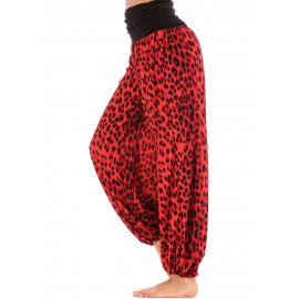 Women Daily Casual Stretchy Leopard Print Sport Yoga Pants